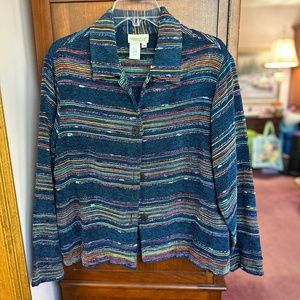 Coldwater Creek Blue Stripe Jacket